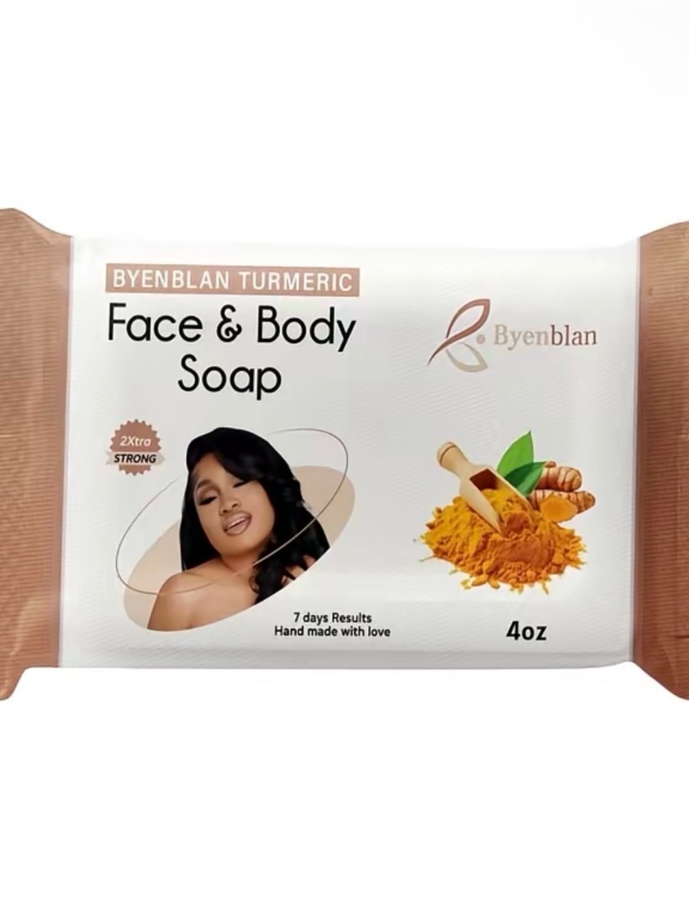 Turmeric Face & Body Soap - White & Orange